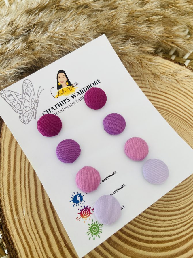 Handmade Fabric Button Earrings