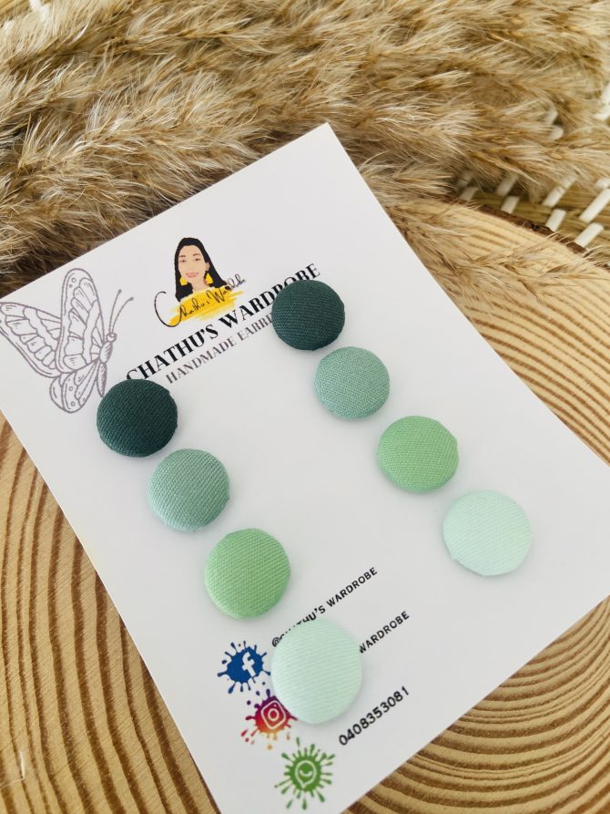 Handmade Fabric Button Earrings