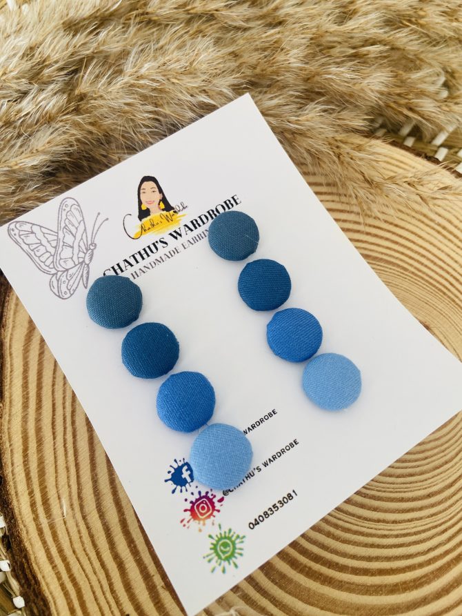 Handmade Fabric Button Earrings
