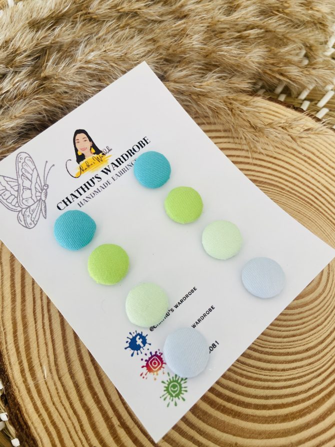 Handmade Fabric Button Earrings