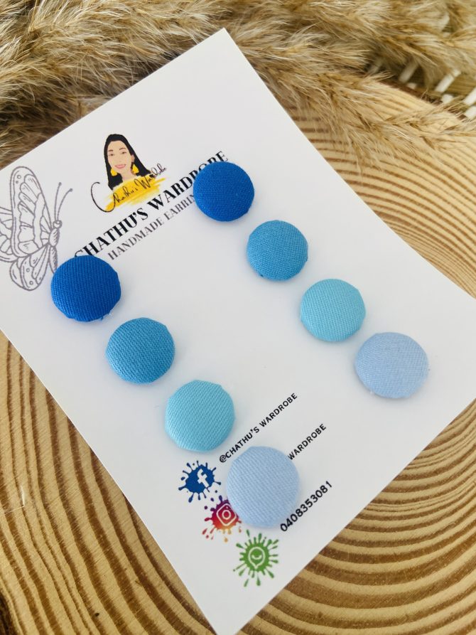 Handmade Fabric Button Earrings