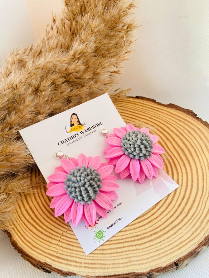 Handmade Foam Sunflower Earrings