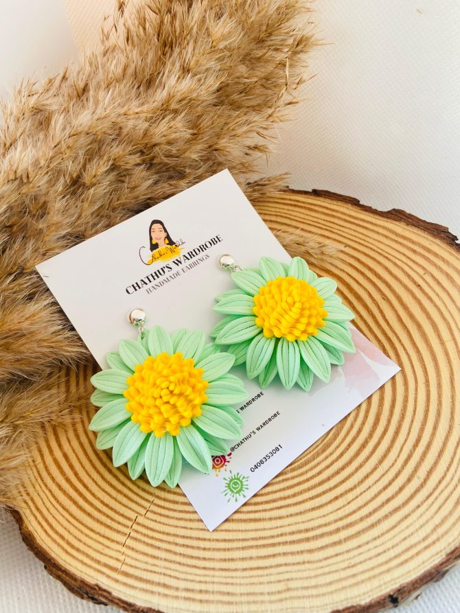 Handmade Foam Sunflower Earrings