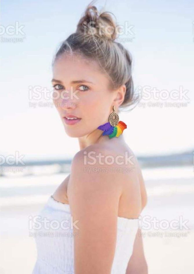 Vibrant Handmade Wooden Earrings with Colorful Foam Petals