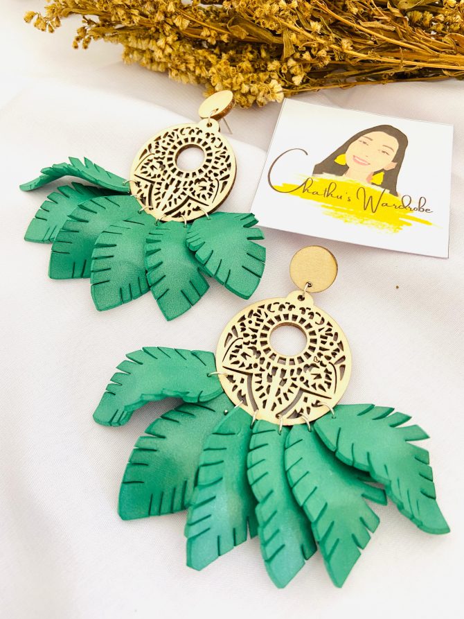 Vibrant Handmade Wooden Earrings with Colorful Foam Petals