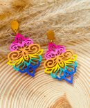 Hand painted wooden earrings