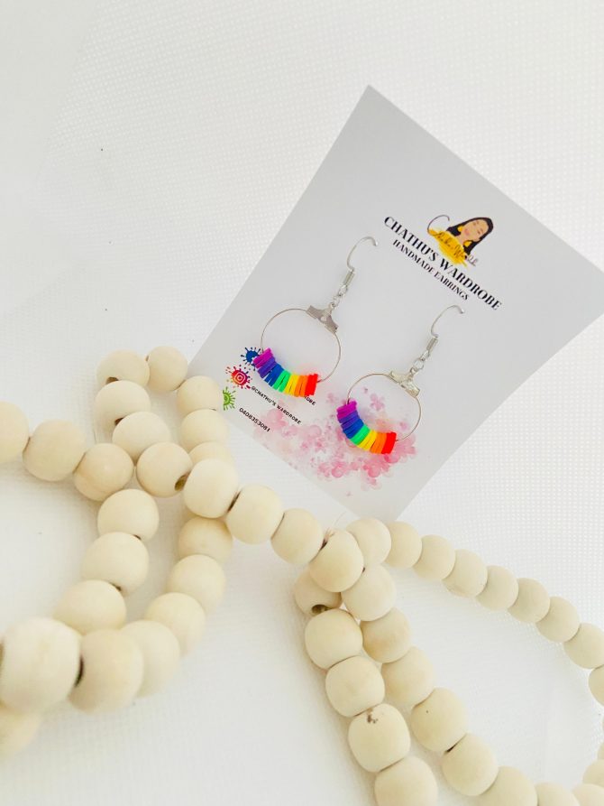 rainbow hoop earrings